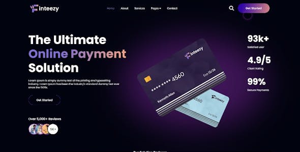 Finteezy - Fintech Startup & Digital Wallet HTML5 Website