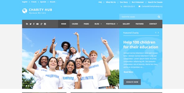 Charity Hub - Nonprofit / Fundraising WordPress