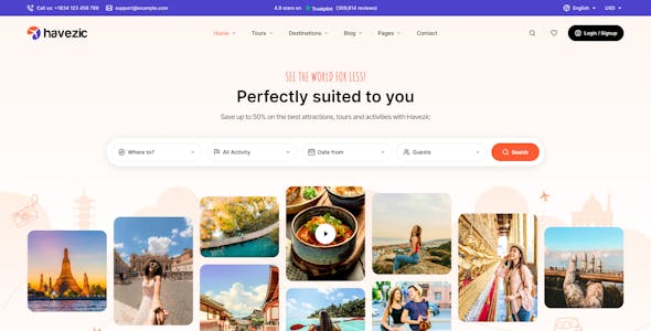 Havezic - Travel & Tour Booking WordPress Theme