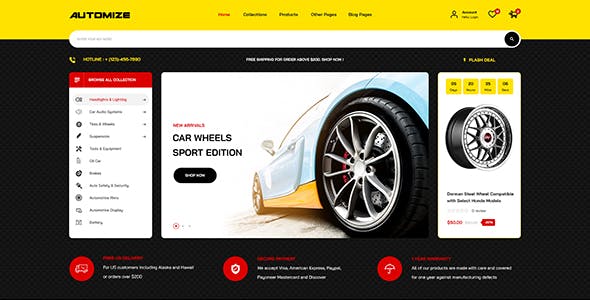 Automize - Car & Auto Parts WooCommerce Theme