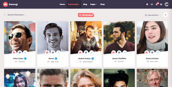 Gwangi - PRO Multi-Purpose Membership, Social Network & BuddyPress Community Theme