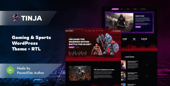 Tinja - Gaming & eSports Elementor WordPress Theme