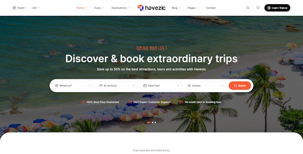 Havezic - Travel & Tour Booking WordPress Theme