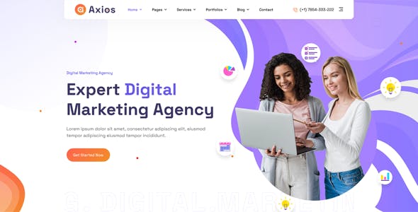 Axios - Digital Agency WordPress Theme