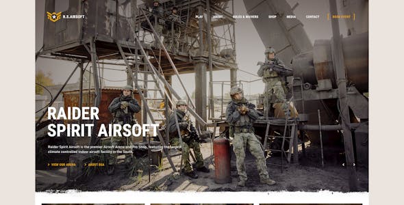 Raider Spirit | Airsoft Club & Paintball WordPress Theme