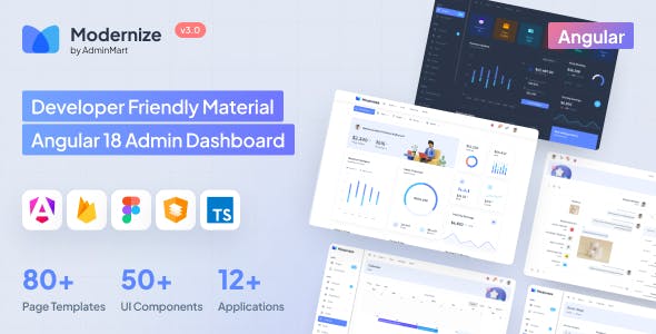 Modernize Angular 18 Admin Dashboard